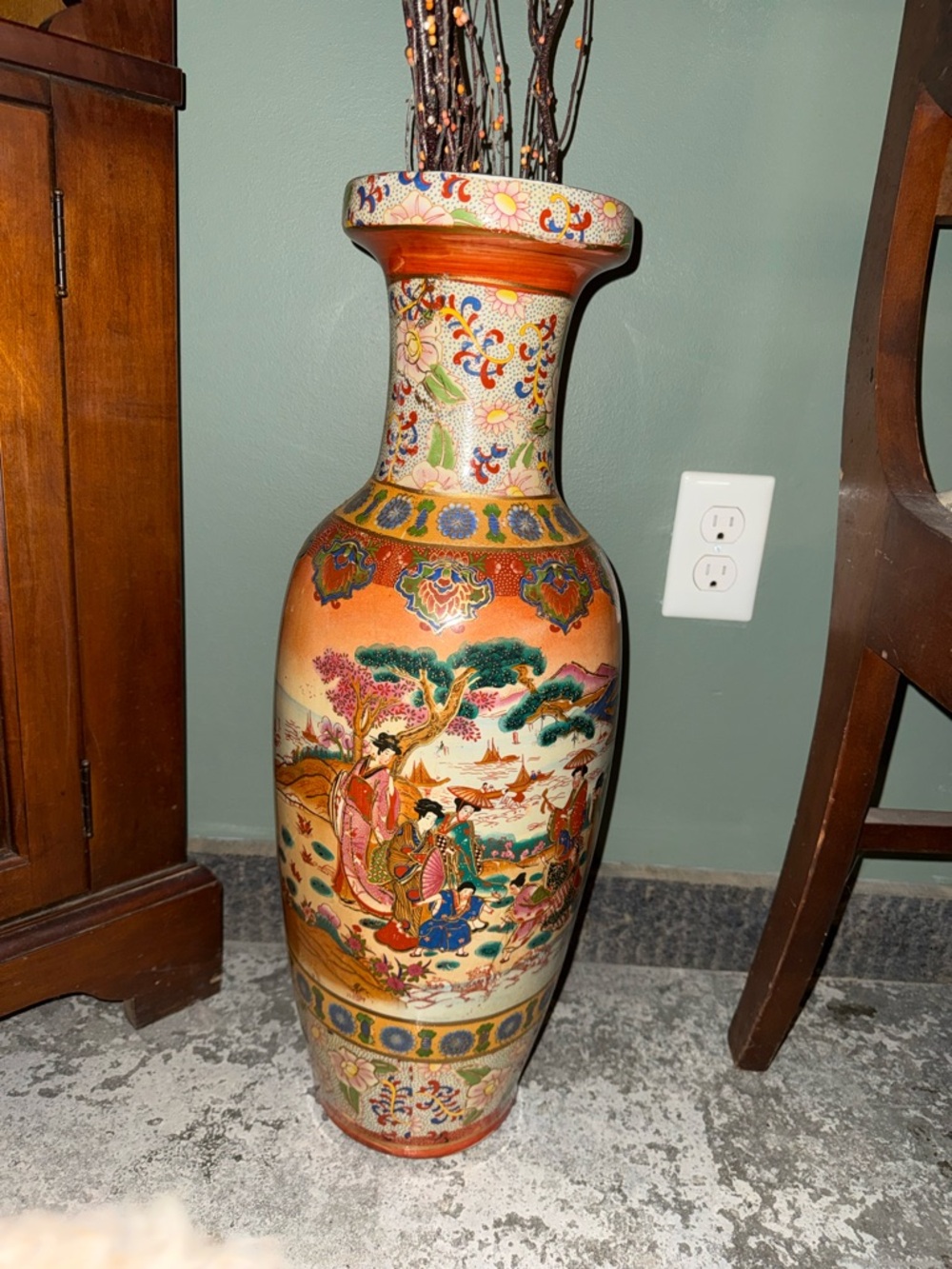 Vintage Japanese Geisha Vase